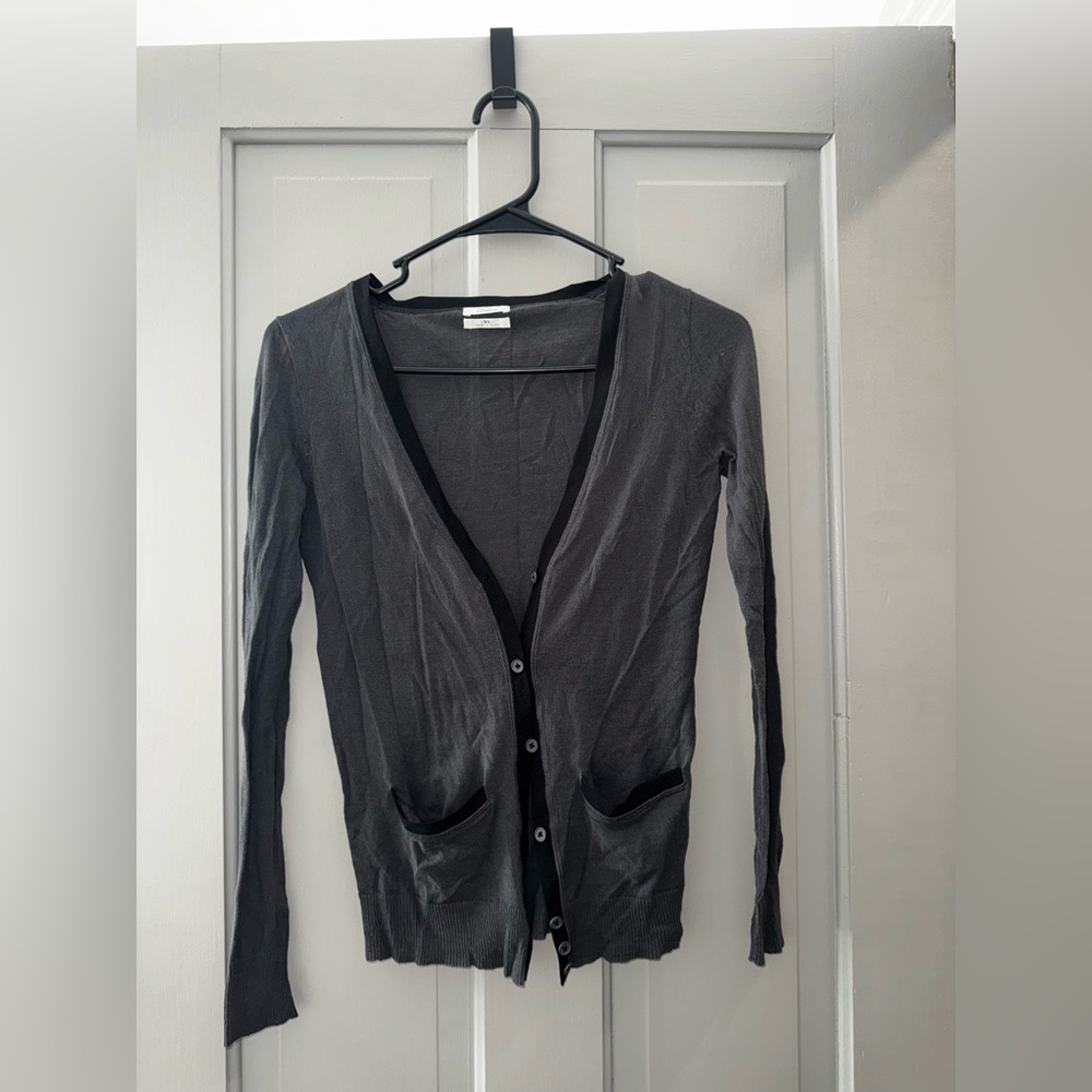 Women's Gray Cardigan Sweater